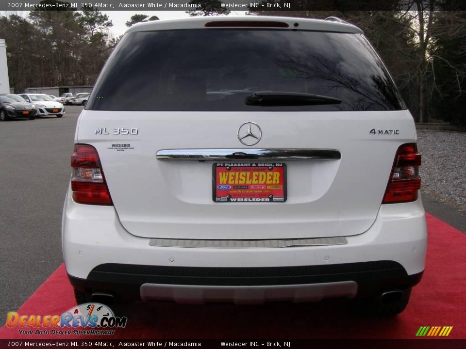 2007 Mercedes-Benz ML 350 4Matic Alabaster White / Macadamia Photo #7