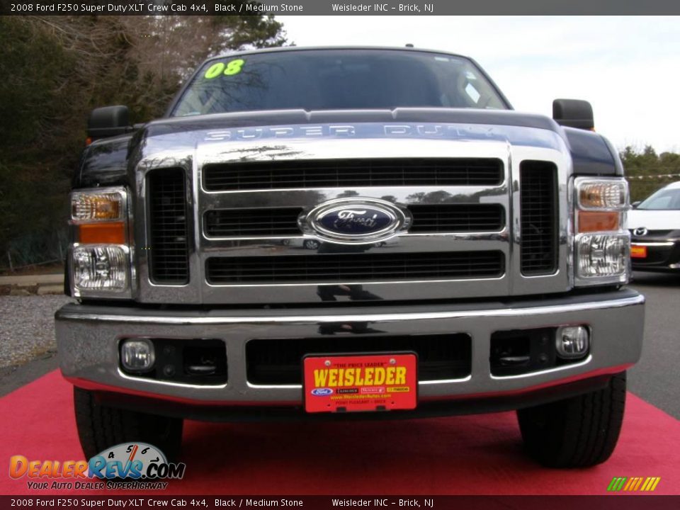 2008 Ford F250 Super Duty XLT Crew Cab 4x4 Black / Medium Stone Photo #2