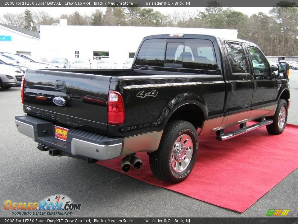 2008 Ford F250 Super Duty XLT Crew Cab 4x4 Black / Medium Stone Photo #4