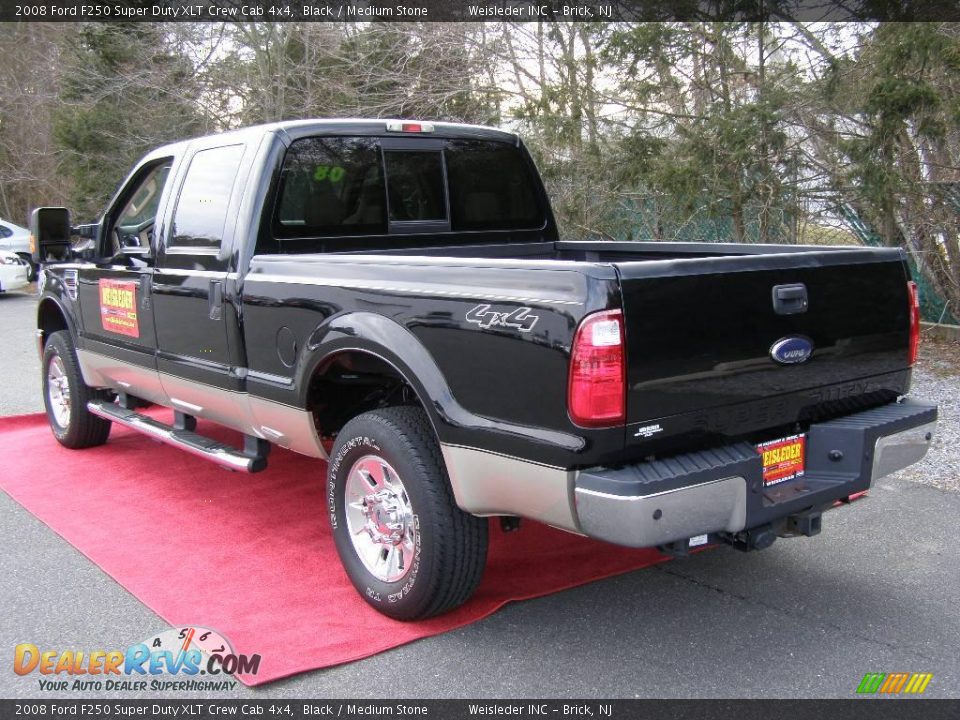 2008 Ford F250 Super Duty XLT Crew Cab 4x4 Black / Medium Stone Photo #5