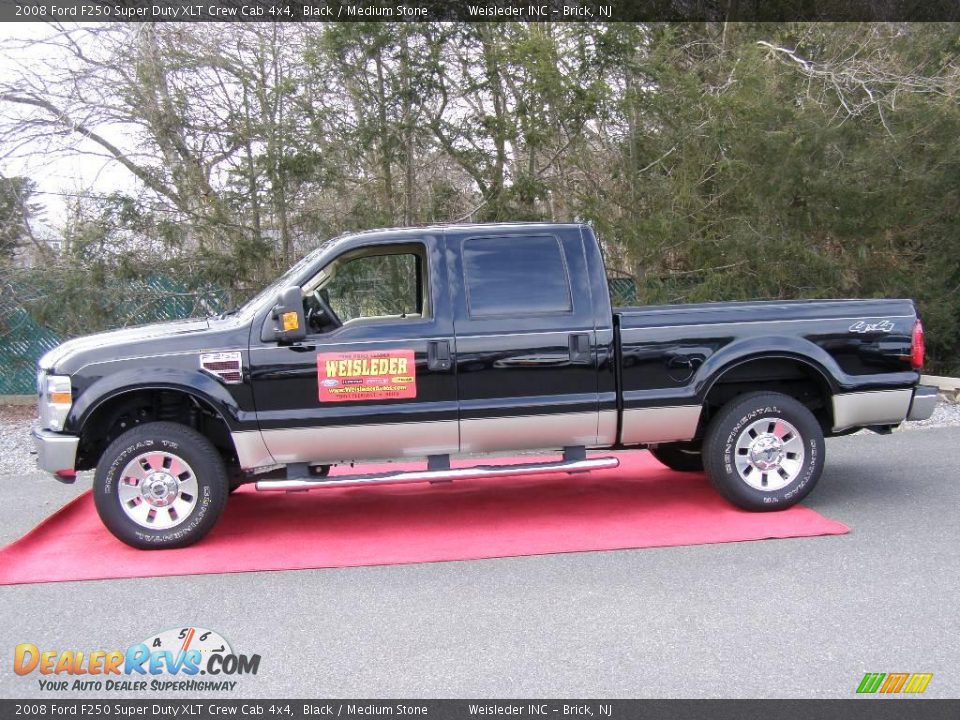 2008 Ford F250 Super Duty XLT Crew Cab 4x4 Black / Medium Stone Photo #6