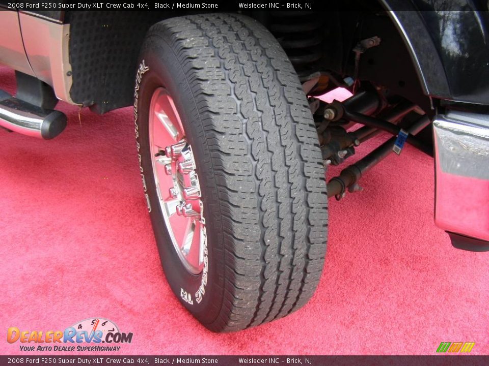 2008 Ford F250 Super Duty XLT Crew Cab 4x4 Black / Medium Stone Photo #12