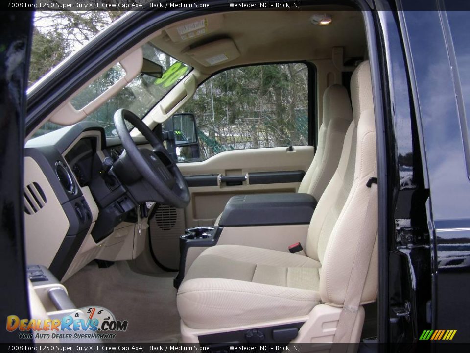 2008 Ford F250 Super Duty XLT Crew Cab 4x4 Black / Medium Stone Photo #15