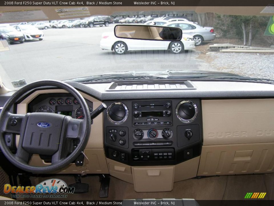2008 Ford F250 Super Duty XLT Crew Cab 4x4 Black / Medium Stone Photo #20