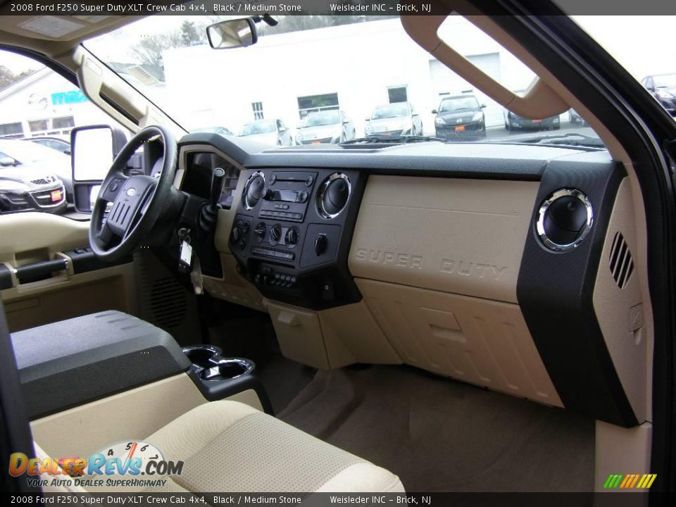 2008 Ford F250 Super Duty XLT Crew Cab 4x4 Black / Medium Stone Photo #22