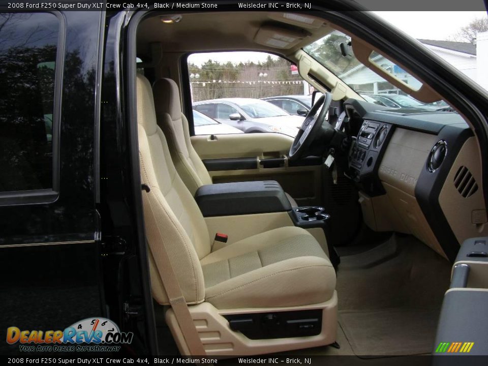 2008 Ford F250 Super Duty XLT Crew Cab 4x4 Black / Medium Stone Photo #23