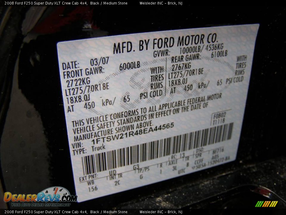 2008 Ford F250 Super Duty XLT Crew Cab 4x4 Black / Medium Stone Photo #25