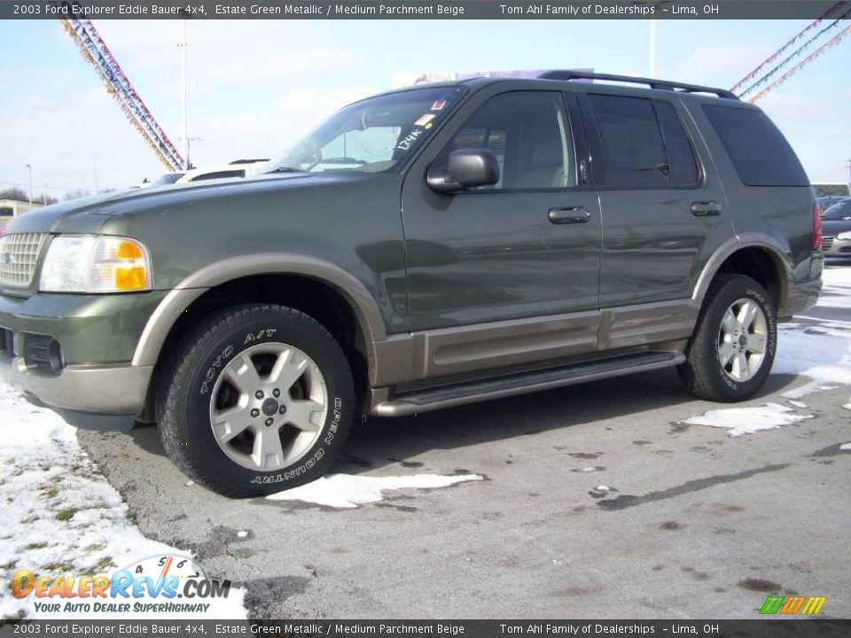 2003 Ford Explorer Eddie Bauer 4x4 Estate Green Metallic / Medium Parchment Beige Photo #1