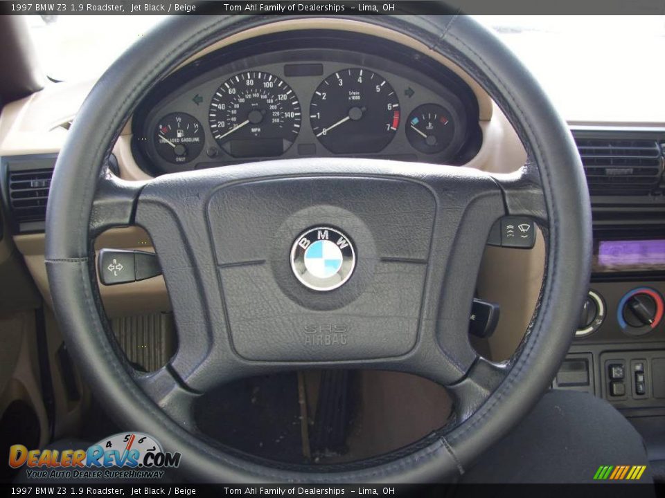 1997 BMW Z3 1.9 Roadster Jet Black / Beige Photo #6