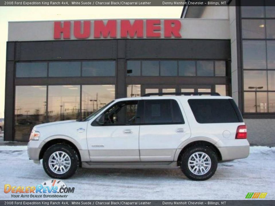 2008 Ford Expedition King Ranch 4x4 White Suede / Charcoal Black/Chaparral Leather Photo #1