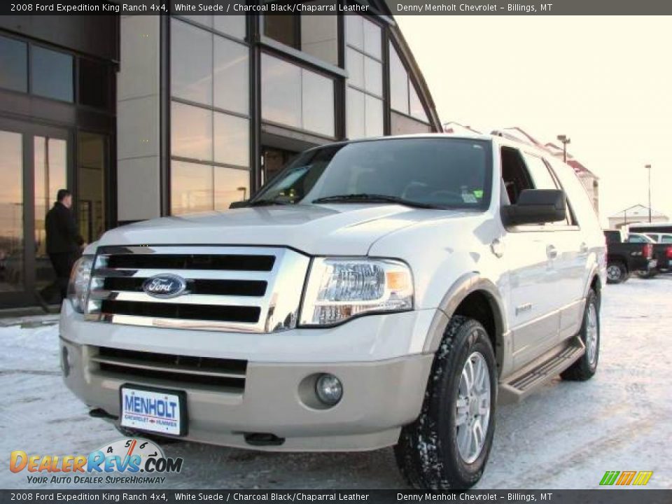 2008 Ford Expedition King Ranch 4x4 White Suede / Charcoal Black/Chaparral Leather Photo #2