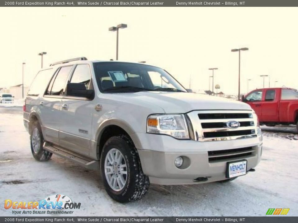 2008 Ford Expedition King Ranch 4x4 White Suede / Charcoal Black/Chaparral Leather Photo #3