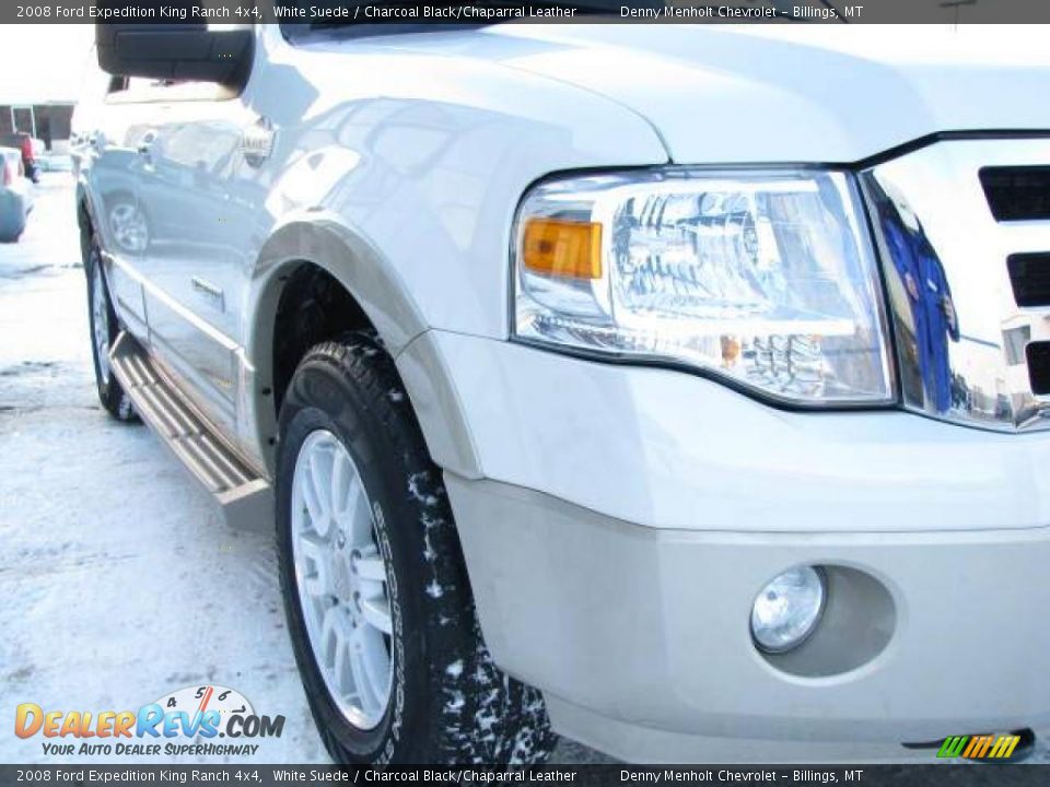 2008 Ford Expedition King Ranch 4x4 White Suede / Charcoal Black/Chaparral Leather Photo #4