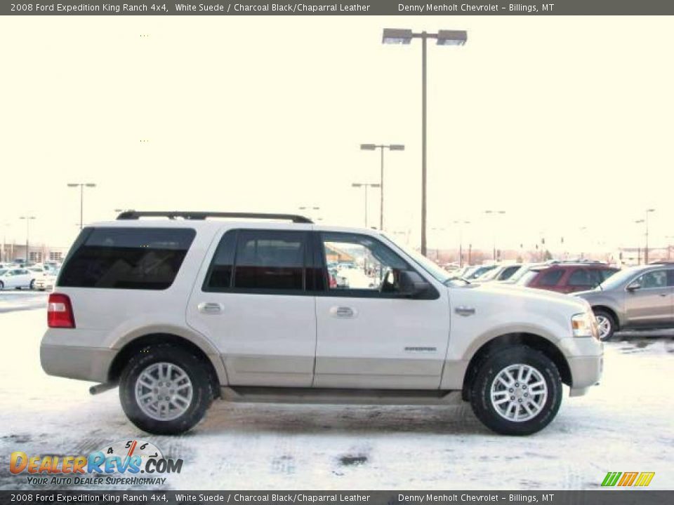 2008 Ford Expedition King Ranch 4x4 White Suede / Charcoal Black/Chaparral Leather Photo #5
