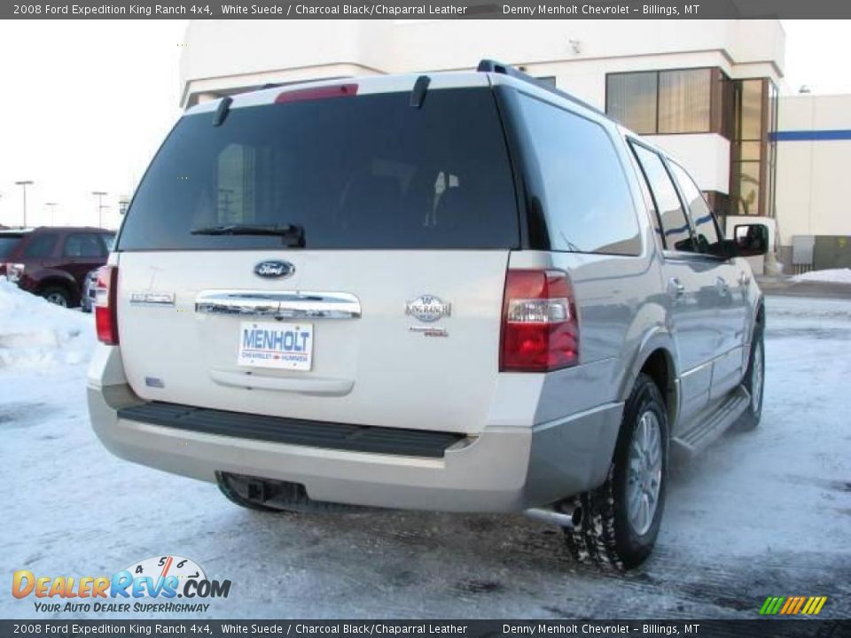 2008 Ford Expedition King Ranch 4x4 White Suede / Charcoal Black/Chaparral Leather Photo #6