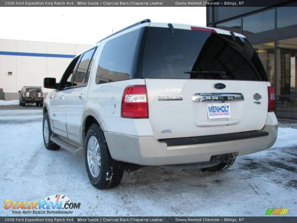 2008 Ford Expedition King Ranch 4x4 White Suede / Charcoal Black/Chaparral Leather Photo #8