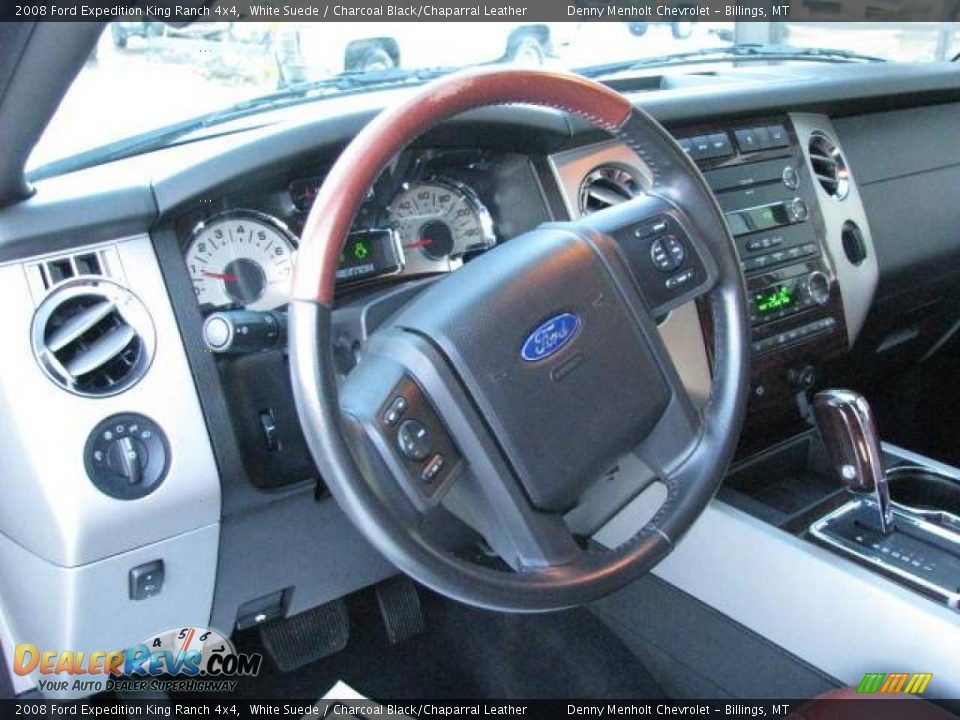 2008 Ford Expedition King Ranch 4x4 White Suede / Charcoal Black/Chaparral Leather Photo #14