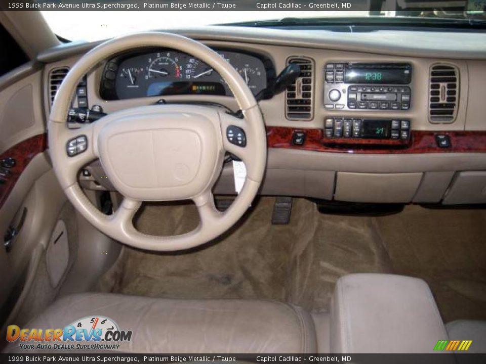 1999 Buick Park Avenue Ultra Supercharged Platinum Beige Metallic / Taupe Photo #15