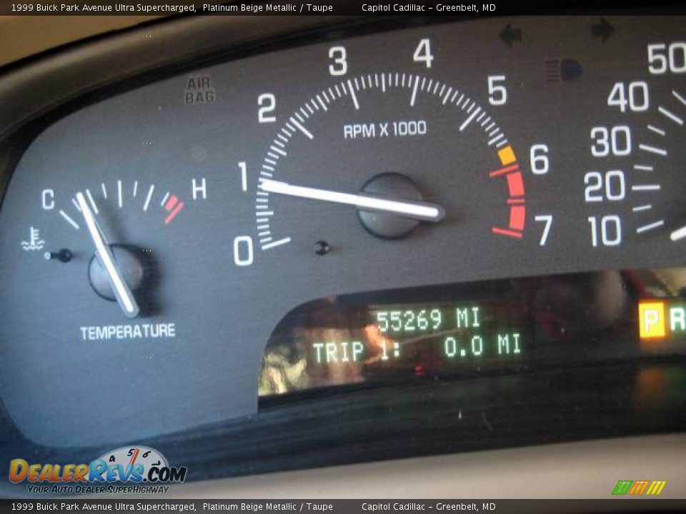 1999 Buick Park Avenue Ultra Supercharged Platinum Beige Metallic / Taupe Photo #19