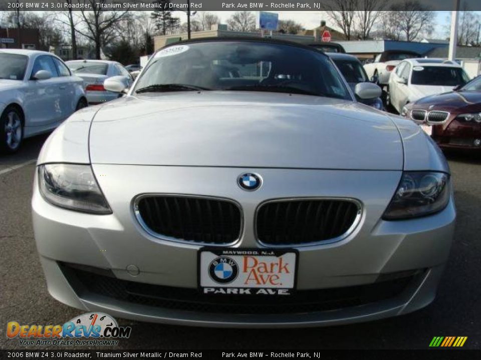 2006 BMW Z4 3.0i Roadster Titanium Silver Metallic / Dream Red Photo #5