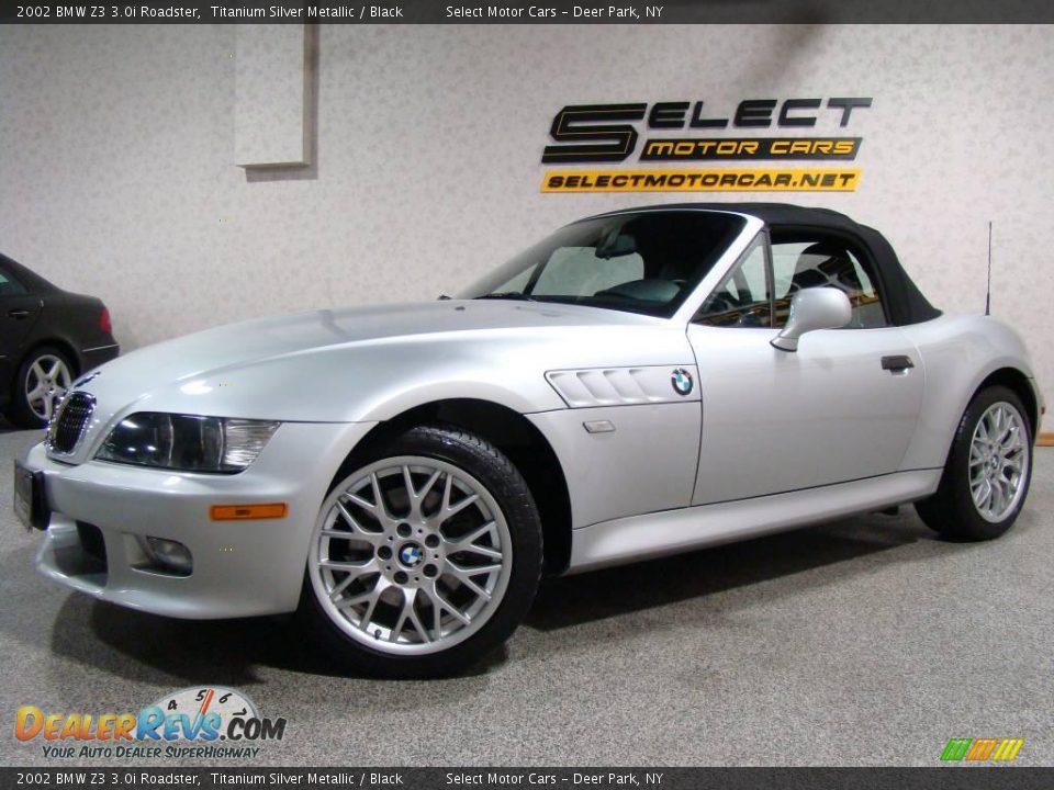 2002 BMW Z3 3.0i Roadster Titanium Silver Metallic / Black Photo #1