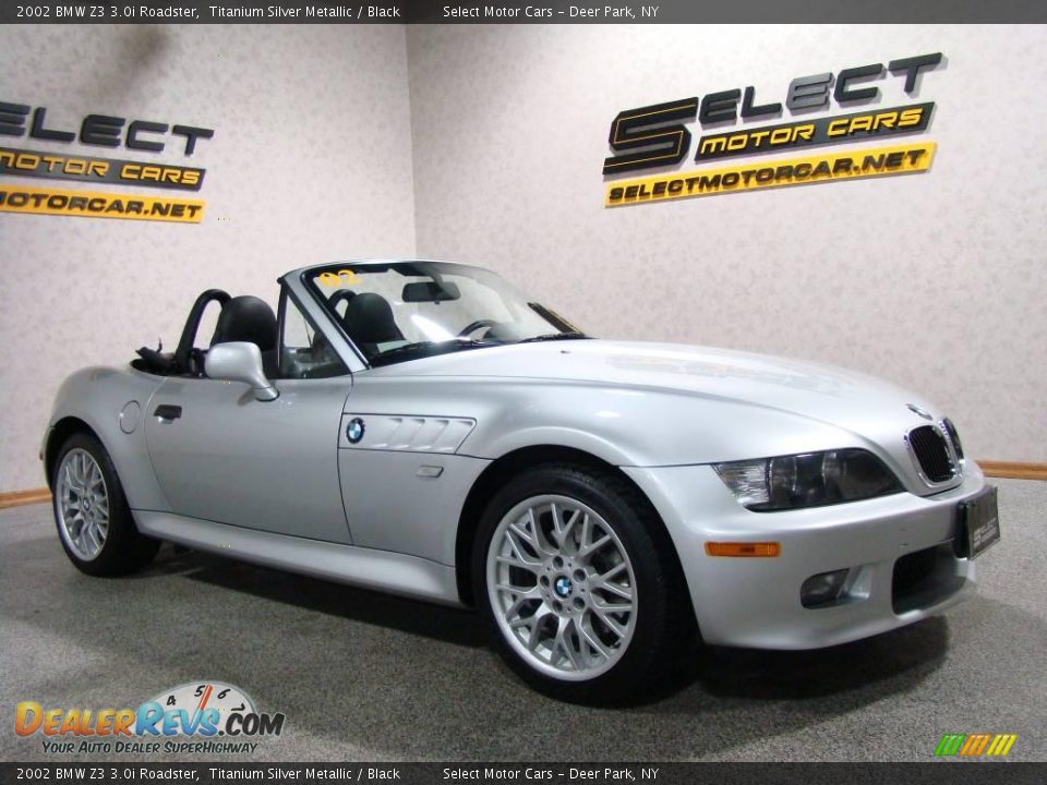 2002 BMW Z3 3.0i Roadster Titanium Silver Metallic / Black Photo #3