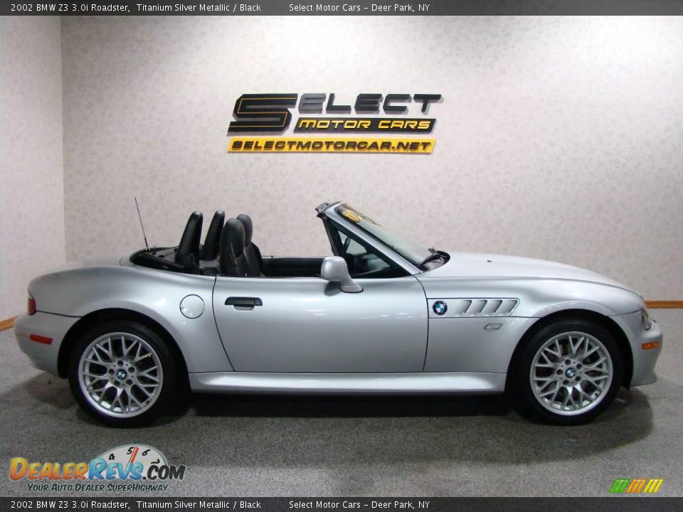 2002 BMW Z3 3.0i Roadster Titanium Silver Metallic / Black Photo #4