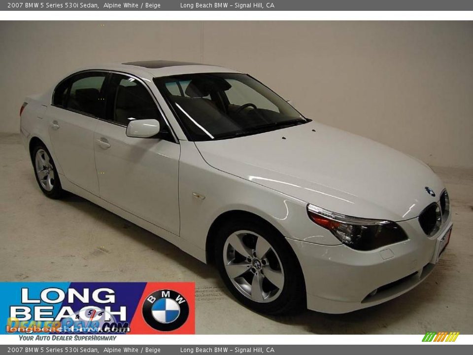 2007 BMW 5 Series 530i Sedan Alpine White / Beige Photo #1