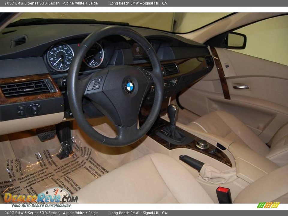 2007 BMW 5 Series 530i Sedan Alpine White / Beige Photo #20