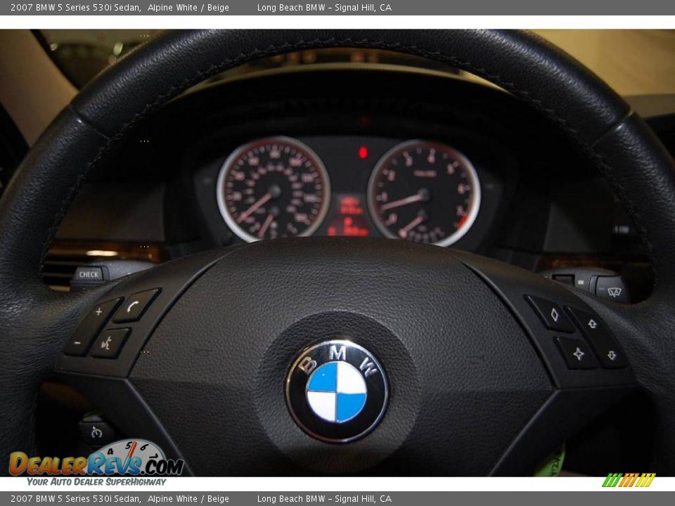 2007 BMW 5 Series 530i Sedan Alpine White / Beige Photo #32