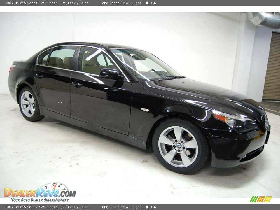 2007 BMW 5 Series 525i Sedan Jet Black / Beige Photo #2