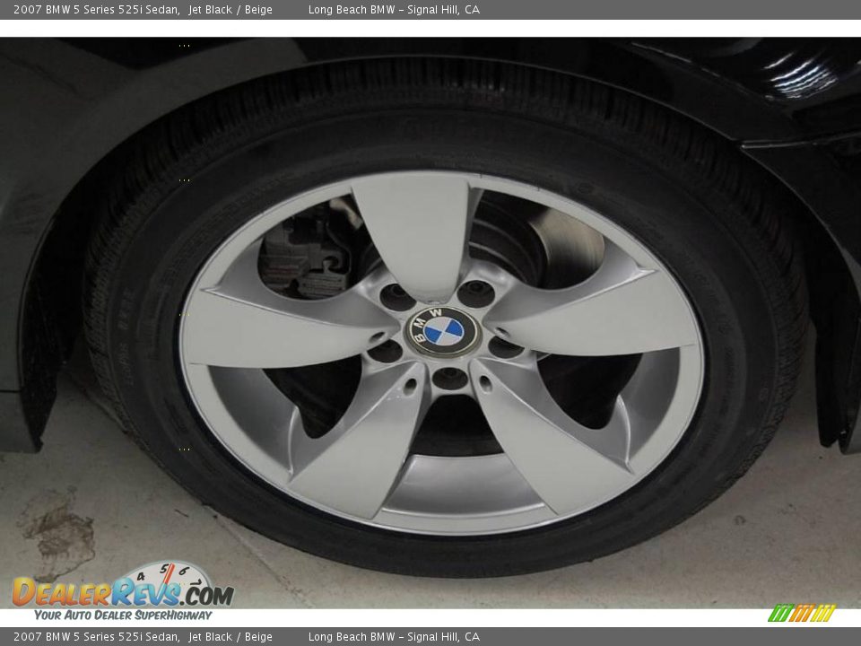 2007 BMW 5 Series 525i Sedan Jet Black / Beige Photo #3