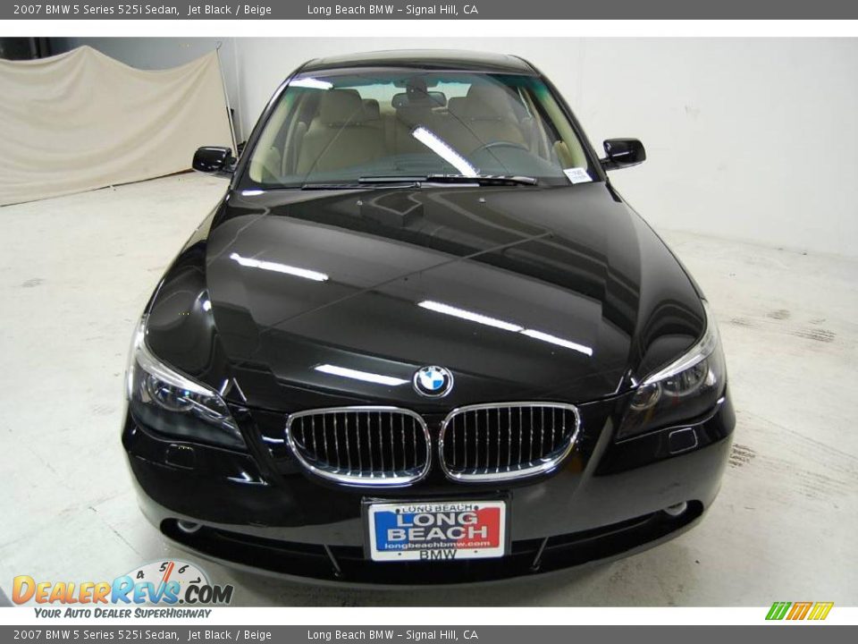 2007 BMW 5 Series 525i Sedan Jet Black / Beige Photo #5