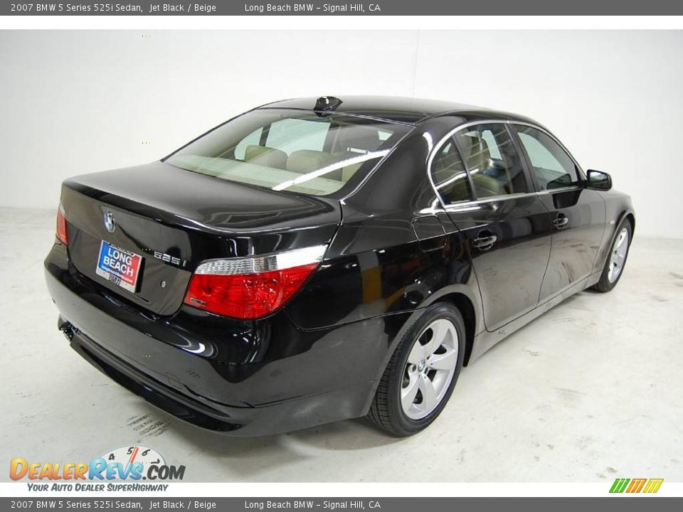 2007 BMW 5 Series 525i Sedan Jet Black / Beige Photo #6