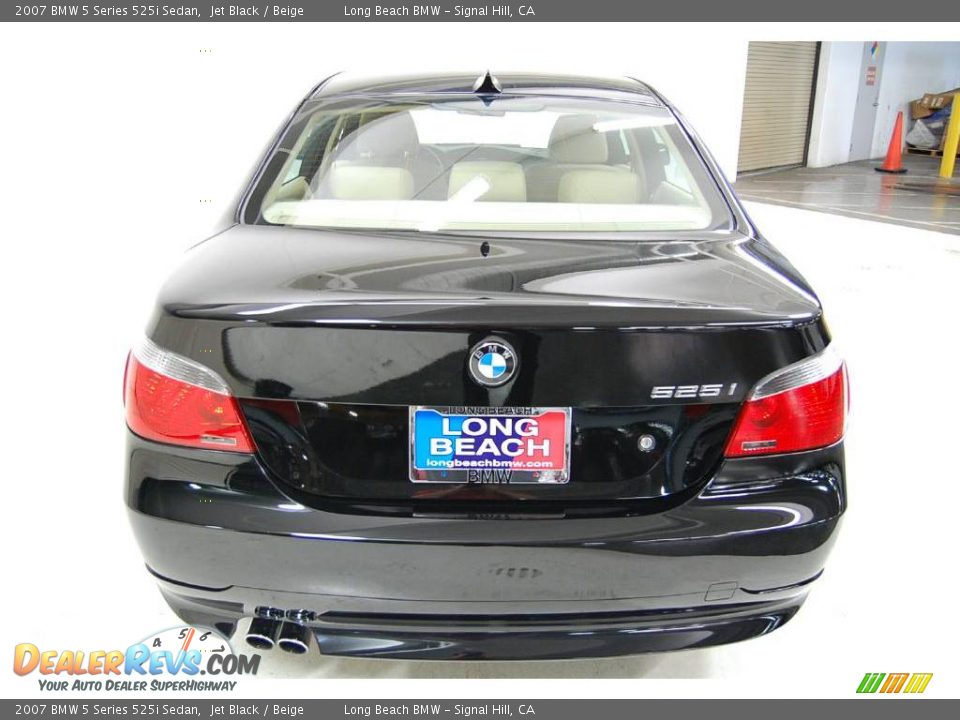 2007 BMW 5 Series 525i Sedan Jet Black / Beige Photo #7