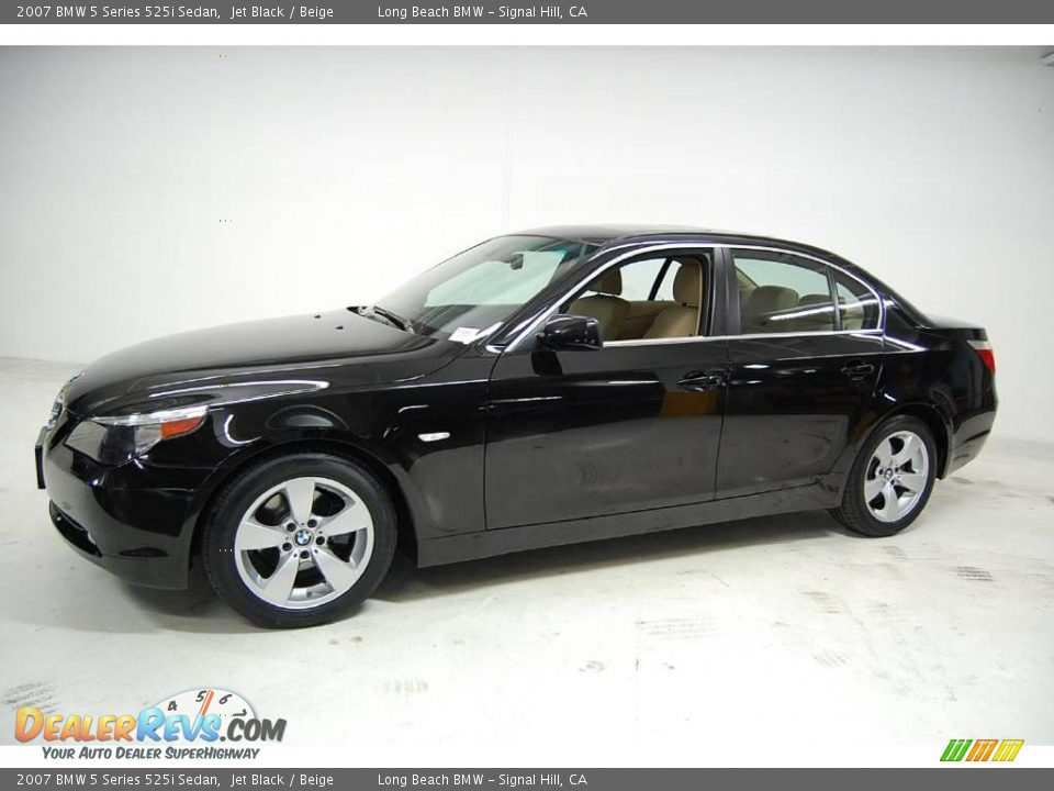 2007 BMW 5 Series 525i Sedan Jet Black / Beige Photo #13