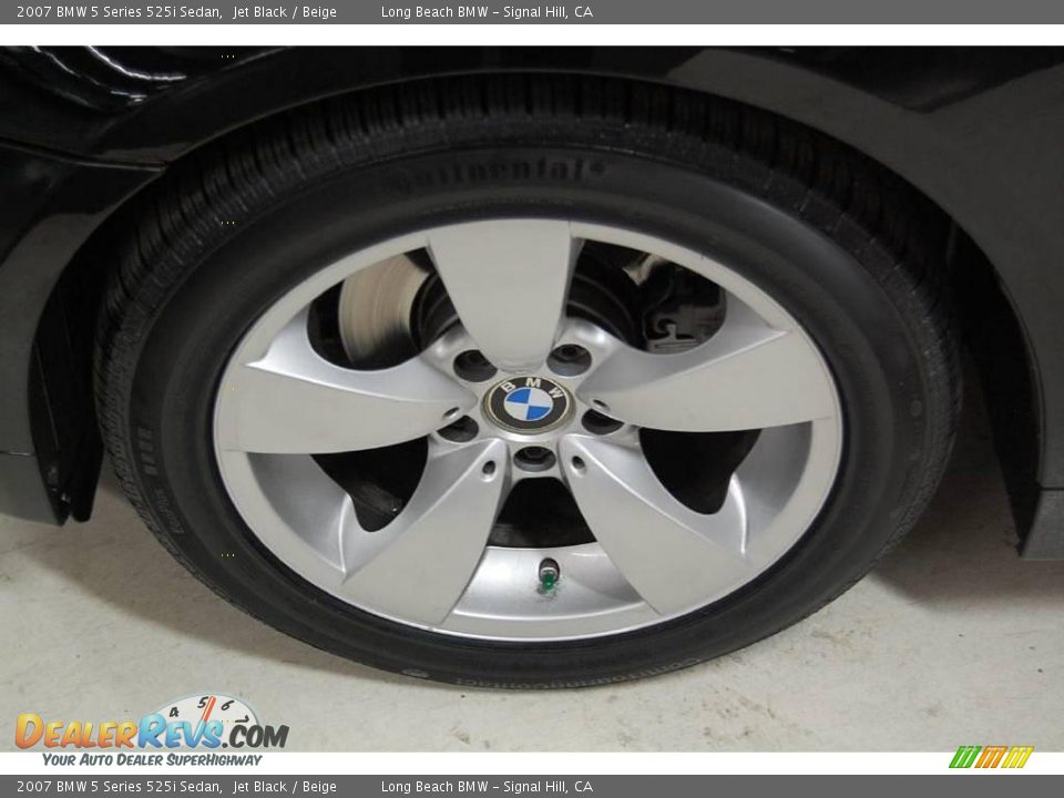 2007 BMW 5 Series 525i Sedan Jet Black / Beige Photo #14