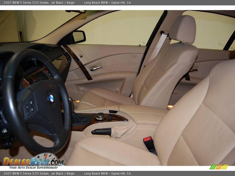 2007 BMW 5 Series 525i Sedan Jet Black / Beige Photo #20