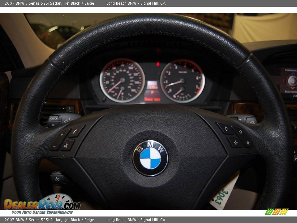 2007 BMW 5 Series 525i Sedan Jet Black / Beige Photo #33