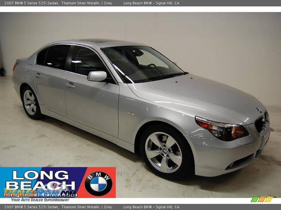 2007 BMW 5 Series 525i Sedan Titanium Silver Metallic / Grey Photo #1