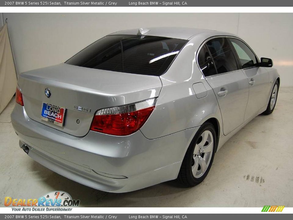 2007 BMW 5 Series 525i Sedan Titanium Silver Metallic / Grey Photo #7