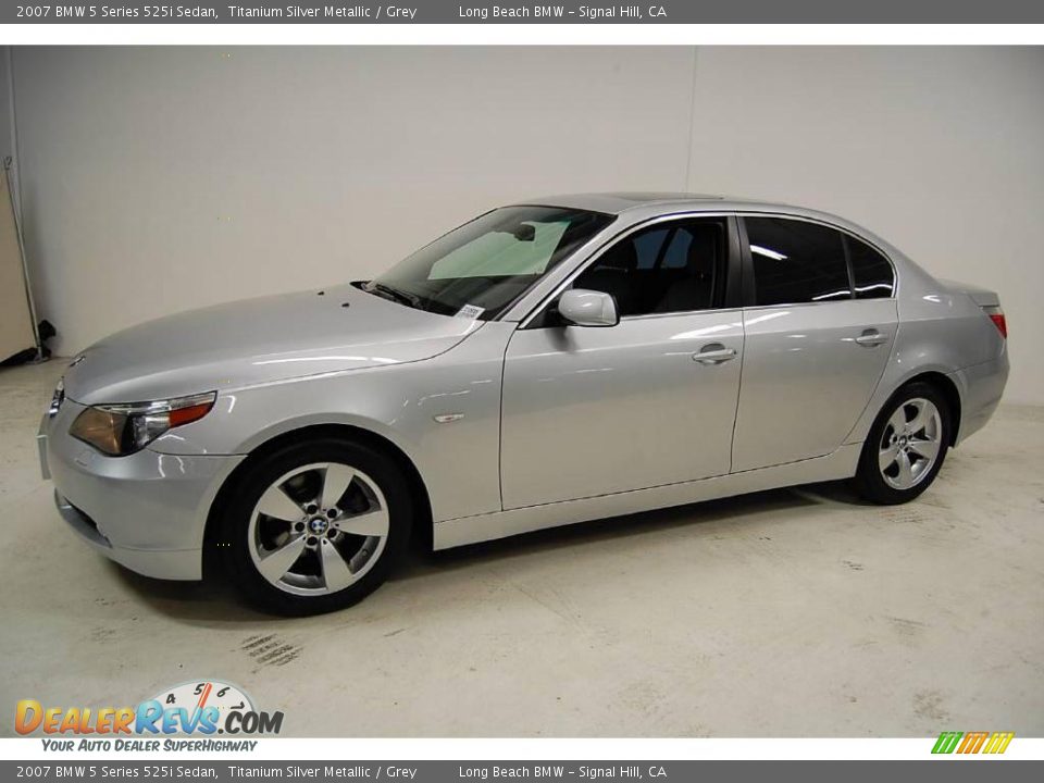 2007 BMW 5 Series 525i Sedan Titanium Silver Metallic / Grey Photo #13