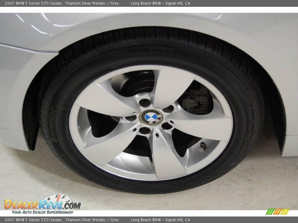 2007 BMW 5 Series 525i Sedan Titanium Silver Metallic / Grey Photo #14