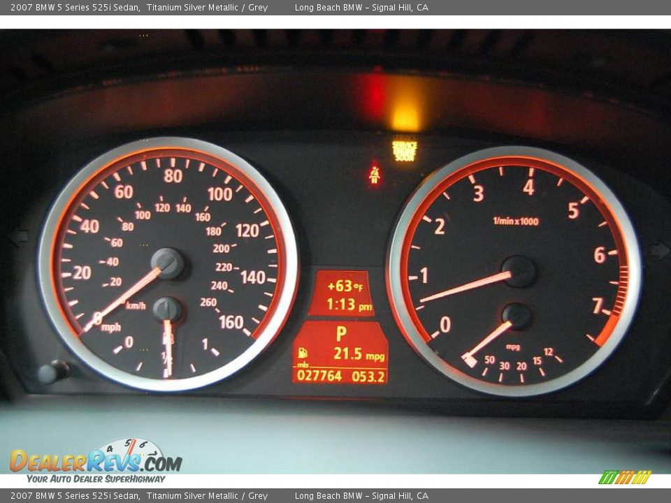 2007 BMW 5 Series 525i Sedan Titanium Silver Metallic / Grey Photo #33