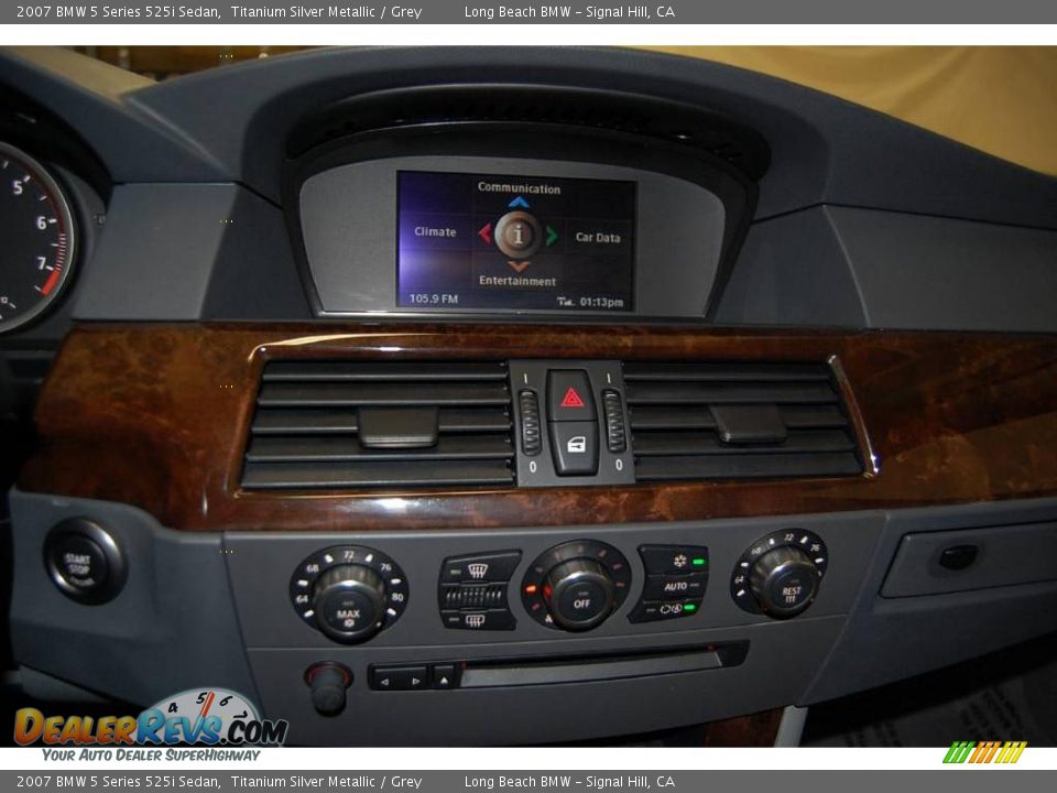 2007 BMW 5 Series 525i Sedan Titanium Silver Metallic / Grey Photo #36
