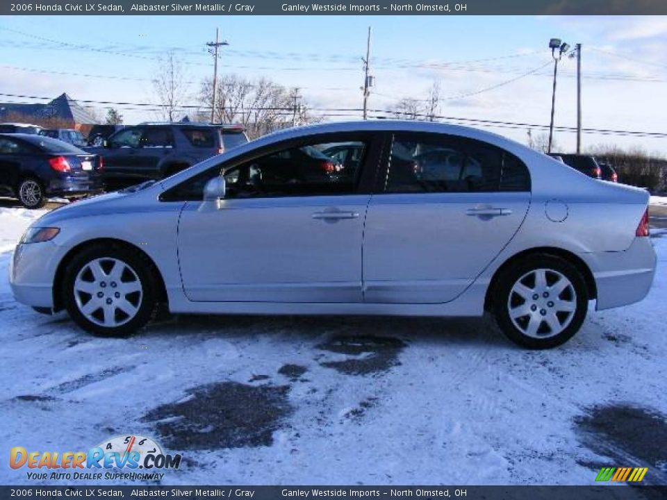 2006 Honda Civic LX Sedan Alabaster Silver Metallic / Gray Photo #2