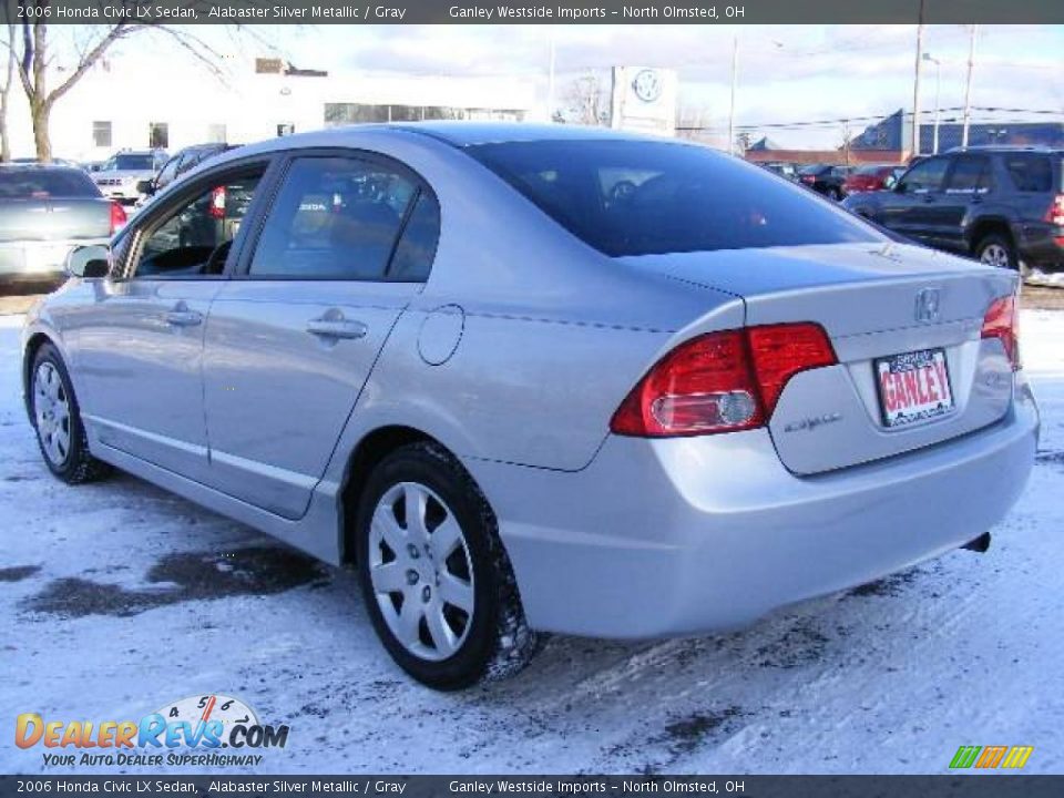 2006 Honda Civic LX Sedan Alabaster Silver Metallic / Gray Photo #3