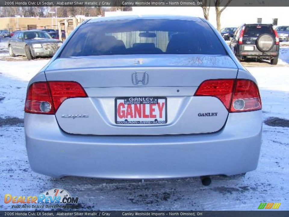 2006 Honda Civic LX Sedan Alabaster Silver Metallic / Gray Photo #4