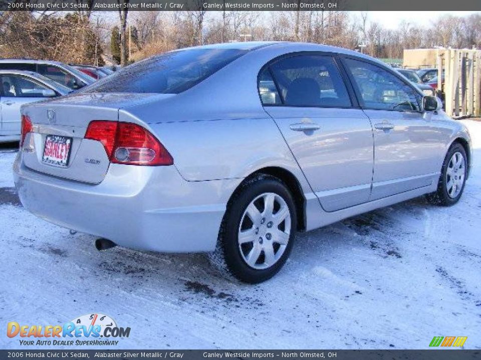 2006 Honda Civic LX Sedan Alabaster Silver Metallic / Gray Photo #5