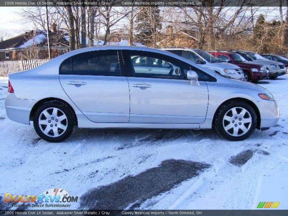 2006 Honda Civic LX Sedan Alabaster Silver Metallic / Gray Photo #6